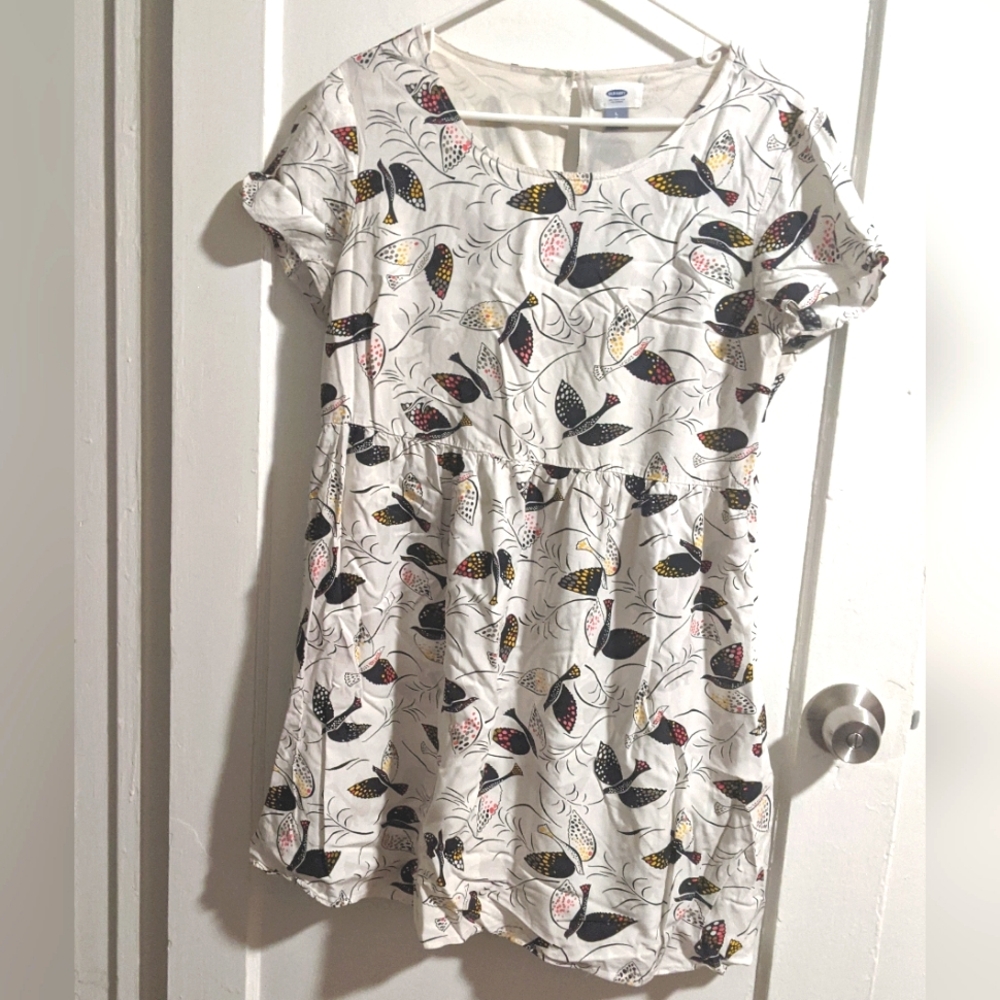 Old Navy Dress Size L Bird Pattern